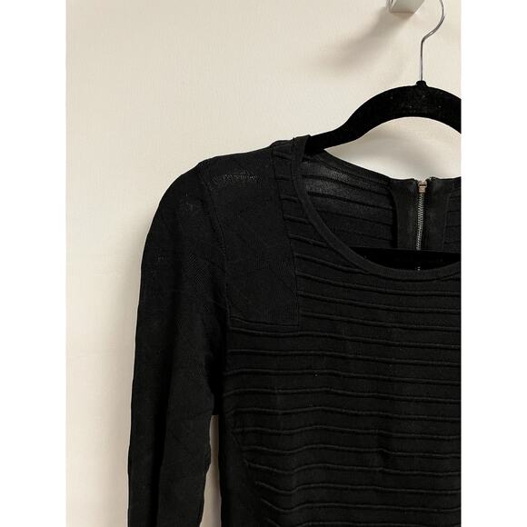 PARKER Lois Knit Flouncy Sweater Mini Dress Bell Sleeve LBD Black Size S $398 - Picture 3 of 12